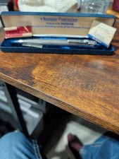 VINTAGE RONSON PENCILITER RHODIUM PLATE PENCIL & LIGHTER PEN IN BOX picture