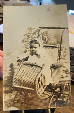 1907 RPPC Baby In wicker PRAM Stroller Crisp Unposted NICE picture