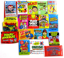 SEALED PACK LOT OF 17 DIFFERENT-PAC-MAN-MAD-WACKY-WANTED-WEIRD-OHS-TRUCKIN-TOXIC picture