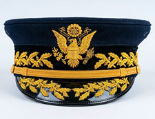 US Military General Officer Dress Cap Gold Bullion Peak Hat WWII Style Uniform picture