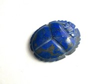 Lapis Lazuli Scarab Beetle Egyptian Handmade Stone Hieroglyphics picture