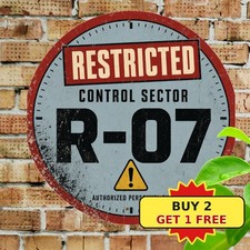 Caution Measuring Warning Round Aluminum Metal Tin Sign 8x8 picture