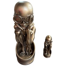 Rare Find HR Giger Bullet Baby Statue Set 17.7 & 7 Biomechanical Gothic Decor picture