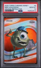 Topps 2025 Topps Chrome Disney Mike Wazowski #6 Orange Refractor /25 PSA 10 picture