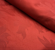 NWOT BODRUM NEW YORK Red Leaves Tonal Jacquard 100% Cotton Tablecloth 63