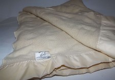 Vintage Faribault Woolen Mill Thermal Blanket 100% Wool Waffle Weave Cream 78x82 picture
