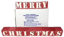 Vintage 1980s Current Merry Christmas Distressed Wooden Blocks With Original Box picture