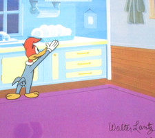 SIGNED WALTER LANTZ WOODY WOODPECKER 1970s ORIGINAL PRODUCTION DRAWING + CEL picture