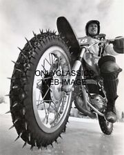 1972 MOTORCYCLE RACING ON ICE SPIKES BULTACO 8X10 PHOTO DOW LAKE OTTAWA CANADA picture