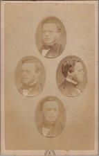 Antique CDV Photo Gentleman in 4 Poses, hand applied Carte de visite 1870s RARE picture