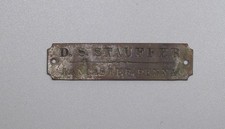 Vintage Dog Owner's Tag D.S. Stauffer Lancaster, PA Good Shape picture