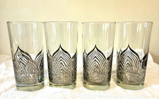 Vintage Georges Briard Set of 4 HighBall Tall Glasses MCM Silver Arches picture