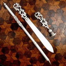 Antique French Writing Set, Dip Pen, Wax Seal, Letter Opener picture