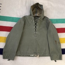 WWII 1940s US Navy USN Foul Weather Parka Anorak Deck Smock Pullover Medium M picture