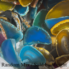 Agate Slices Bulk Lot - Random Colors & Shapes - Min 100g Guaranteed picture