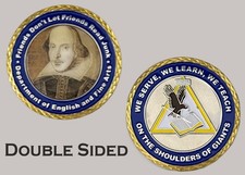 USAFAP English Fine Arts Department Shakespeare Motto Challenge Coin J#29 picture