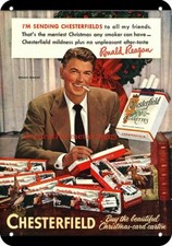 1951 PRESIDENT RONALD REAGAN Smokes a Cigarette DECORATIVE REPLICA METAL SIGN picture