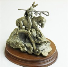 “Enemy Tracks” Chilmark Pewter Sculpture by Don Polland Native American picture