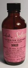 Sanford's Solvene Typewriter Keys Cleaner Empty Dark Glass Bottle Vintage 1960s picture