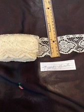 Antique VTG Lace Collar Trim Crochet Wedding Edge Floral Doll Dress Hem 12 Yards picture