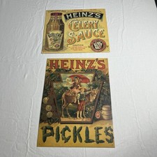 Vintage Heinz Pickles/Heinz Celery Sauce Embossed Metal Sign 1993 New in Wrap picture