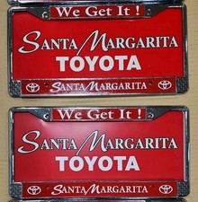 2 Santa Margarita Toyota Dealership License Plate Frame California Set Of 2 picture