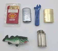 Novelty Cigarette Lighters Lot Of 6 Vintage Camel Winston Bass Wrench picture
