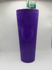 Starbucks Halloween Glow In The Dark Purple Splatter 24oz Venti Cold Cup Tumbler picture