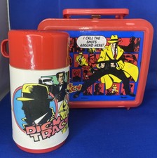 Vintage 1989 Dick Tracy Lunchbox w/ Thermos Red Aladdin picture