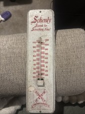 Vintage Schenley Distillers Advertising Metal Wall Thermometer Liquor Bar Sign picture