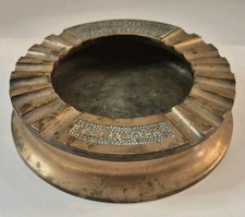 Kansas City EMCO Wardrobes Industrial MCM Heavy VTG Solid Brass Ashtray -5lbs picture