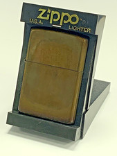 Vintage Unfired Zippo Brass Lighter In Original Presentation Box picture