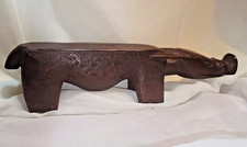 Vintage Plaster African Kuba Tribal Friction Warthog Statue 13