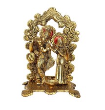 Metal Radha Krishna Idol Decorative Showpiece for Home Mandir, Office picture