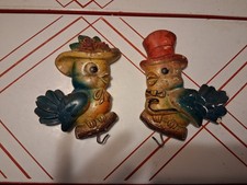 Miller Studio Chalkware Mr. Mrs. Blue Bird Decor Hooks Vintage picture