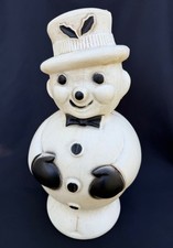 Vtg Rare Frosty The Snowman Blow Mold Christmas Black White Snow Man picture