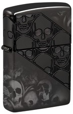 Zippo Skull Collage Design Armor® High Polish Black Windproof Pocket Lighter,... picture