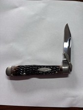 Vintage 1977 CASE XX USA 6111 1/2L Dark Brown Jigged Bone Cheetah picture