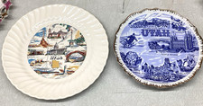 2x Vintage Utah Souvenir Travel State Plate Salt Lake City Zion Canyonlands Ski picture