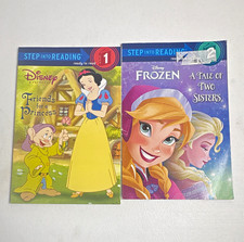 Disney Step Into Reading 2 Book Lot Frozen Snow White Princess Early Readers picture