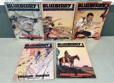 BLUEBERRY # 1 2 3 4 5 COMPLETE SET ~ 1989 Paperback ~ CHARLIER ~ MOEBIUS ~ RARE picture