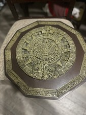 Handcrafted Wooden Aztec Calendar Wall Hanging Plaque picture