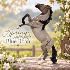 Custom Hand Painted Spring Blue Roan Freedom Series Rearing Horse picture