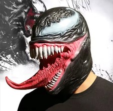 Venom Latex Mask With Tongue Full Head Latex Superhero Supervillain Mask picture