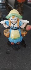 Vintage Traditional Dutch Woman Carrying Water Buckets Porcelain Figurine picture