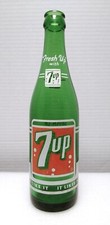 1962 7Up 12 oz Soda Bottle Green Bubbles Logo ACL St Louis, Moberly, Carbondale+ picture
