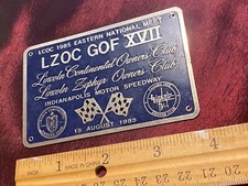 1985 Indianapolis Motor Speedway Metal Badge - LZOC GOF Lincoln Continental Club picture