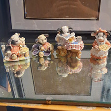 Enesco Mary’s Moo Moos Resin Cow Figurines Lot of 4 Collectibles picture