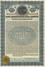 Ajax Consolidated Coal Co. - 1913 dated $500 Pennsylvania Mining Bond (Uncancele picture
