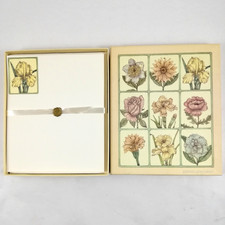 Vintage Hallmark Scented Stationery Yellow Iris Flower Decorated Sheets Envelope picture